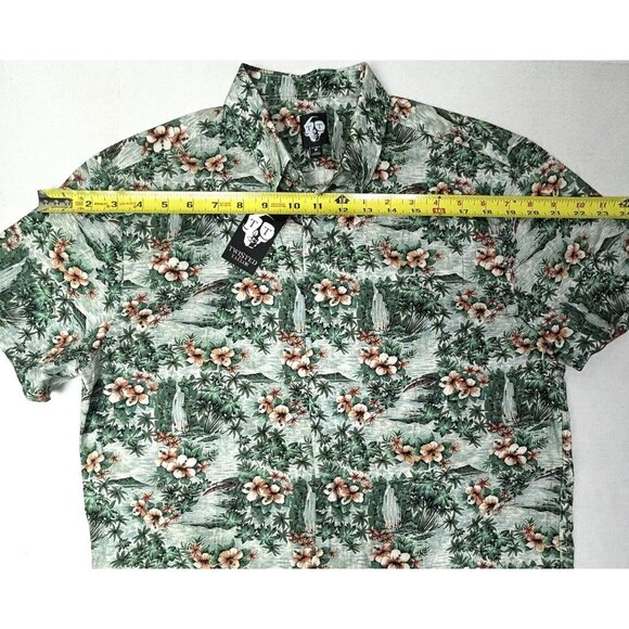 Twisted Tailor Mens Hawaiian Hibiscus All Over Cotton Button Up Shirt Medium NWT - Picture 4 of 10